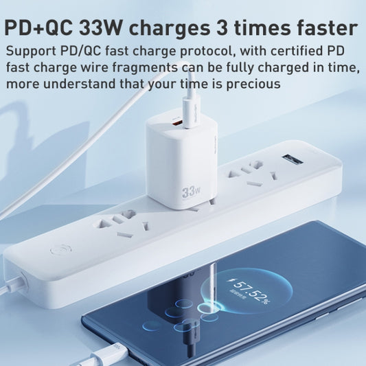 WK WP-U140 33W Power Series USB+USB-C/Type-C Fast Charger, Specifications: UK Plug(White) by WK