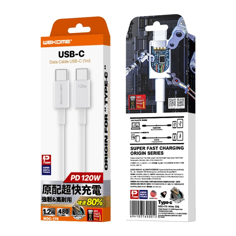 WK WDC-175 120W USB-C/Type-C to USB/Type-C Fast Charge Data Cable, Length: 1.2m by WK
