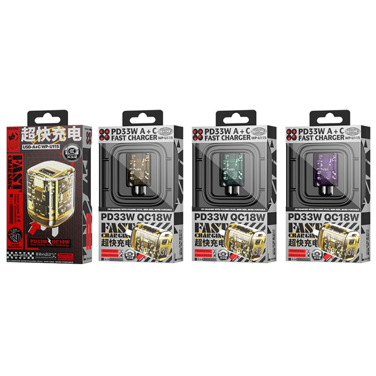 WEKOME WP-U115 33W USB+Type Dual Port GaN Fast Charger, Specification:CN Plug(Gold) by WK