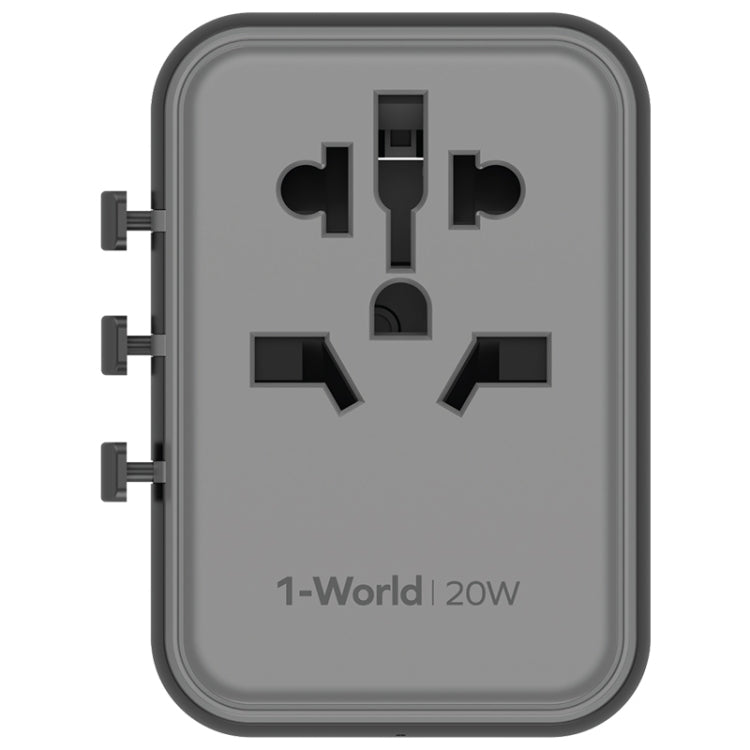 MOMAX UA11 1-World 20W PD Global Travel Fast Charger Power Adapter(Black) - Plug Adaptor by MOMAX | Online Shopping UK | buy2fix
