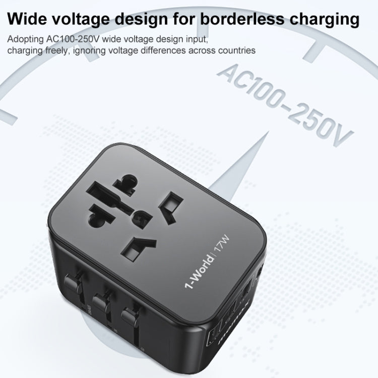 MOMAX UA12 1-World 17W Global Travel Fast Charger Power Adapter - Plug Adaptor by MOMAX | Online Shopping UK | buy2fix