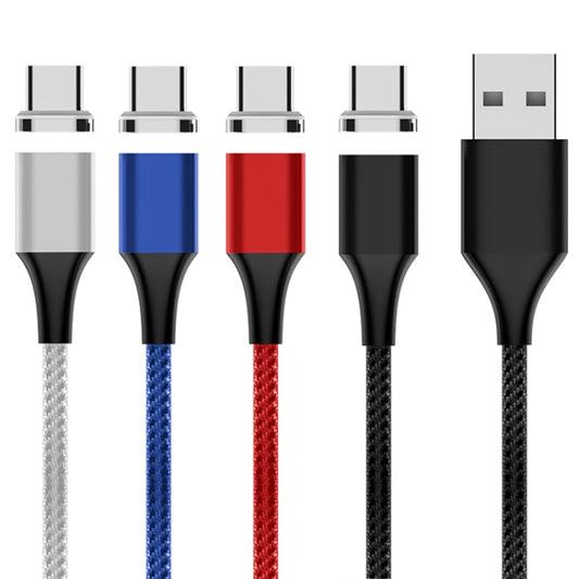 M11 3A USB to USB-C / Type-C Nylon Braided Magnetic Data Cable, Cable Length: 2m (Silver) by buy2fix