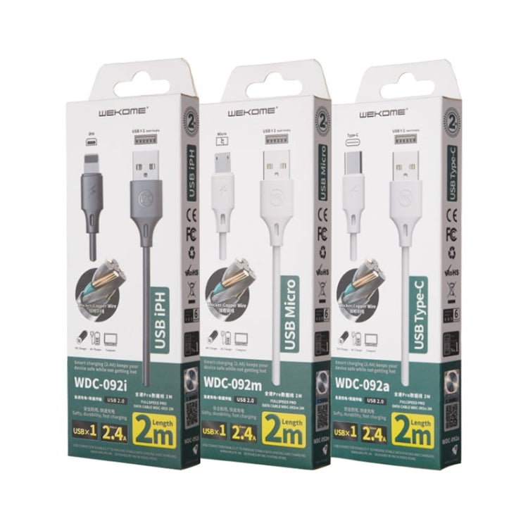 WK WDC-092 3m 2.4A Max Output Full Speed Pro Series USB to Micro USB Data Sync Charging Cable (White) - Micro USB Cable by WK | Online Shopping UK | buy2fix