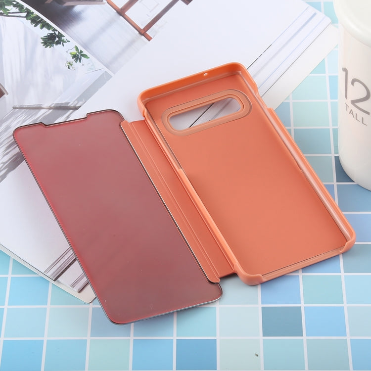 PU Electroplating Mirror Horizontal Flip Leather Case for Galaxy S10, with Holder (Rose Gold) - Galaxy Phone Cases by buy2fix | Online Shopping UK | buy2fix