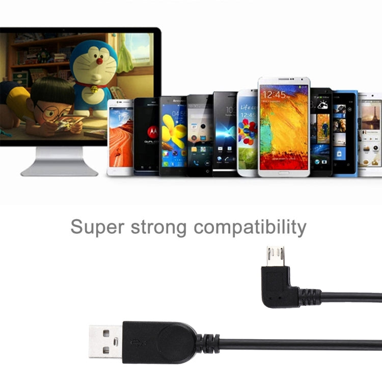 28cm 90 Degree Angle Left Micro USB to USB Data / Charging Cable, For Galaxy, Huawei, Xiaomi, LG, HTC and other Smart Phones by buy2fix