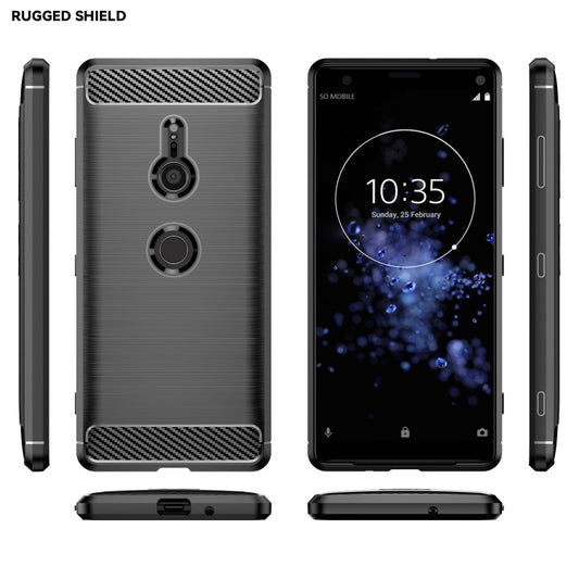 Brushed Texture Carbon Fiber Shockproof TPU Case for Sony Xperia XZ3(Black) - Sony Cases by buy2fix | Online Shopping UK | buy2fix