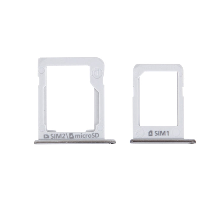 For Galaxy E5 (Dual SIM Version) SIM Card Tray + Micro SD / SIM Card Tray (Silver) - Card Tray by buy2fix | Online Shopping UK | buy2fix