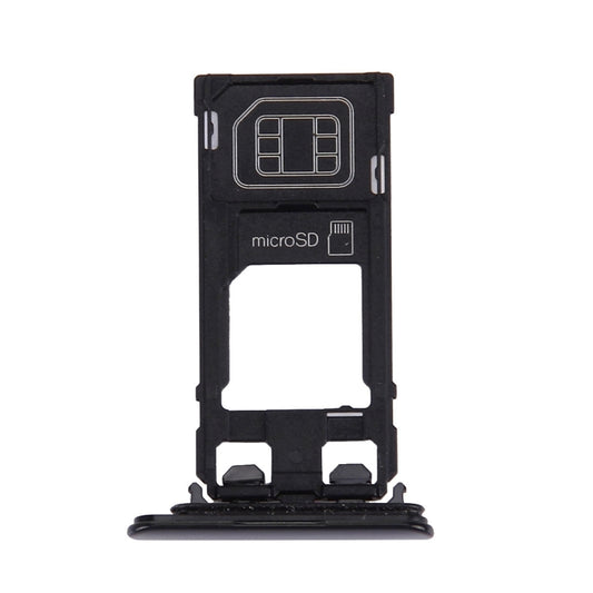 SIM Card Tray + Micro SD Card Tray for Sony Xperia XZ (Single SIM Version)(Black) - Card Tray by buy2fix | Online Shopping UK | buy2fix