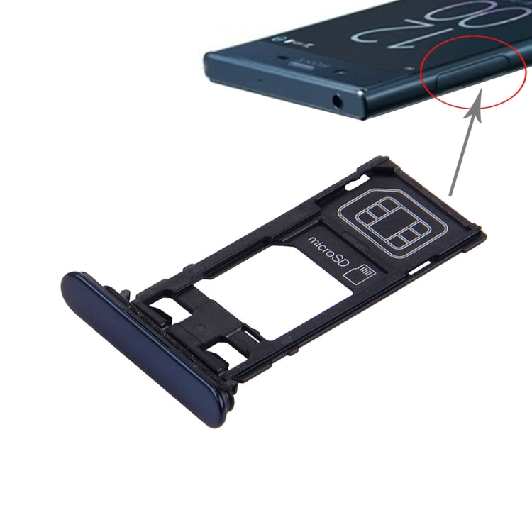 SIM Card Tray + Micro SD Card Tray for Sony Xperia XZ (Single SIM Version)(Dark Blue) - Card Tray by buy2fix | Online Shopping UK | buy2fix