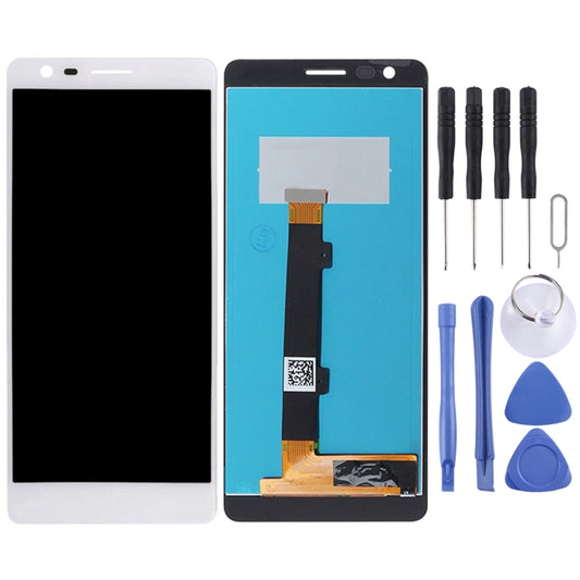 TFT LCD Screen for Nokia 3.1 with Digitizer Full Assembly (White) by buy2fix