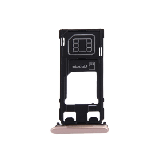 SIM Card Tray + Micro SD Card Tray + Card Slot Port Dust Plug for Sony Xperia X (Single SIM Version)(Rose Gold) by buy2fix