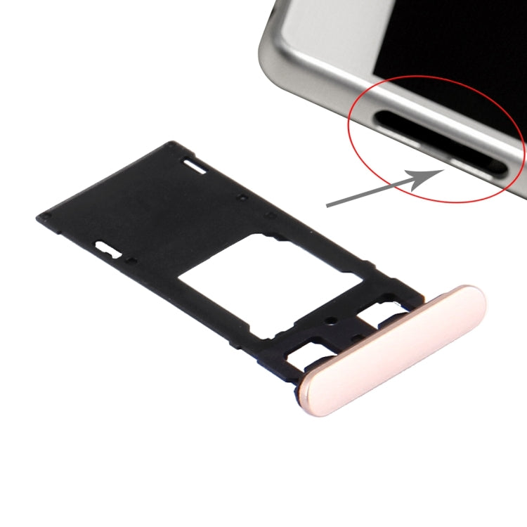 SIM Card Tray + Micro SD / SIM Card Tray + Card Slot Port Dust Plug for Sony Xperia X (Dual SIM Version)(Rose Gold) by buy2fix
