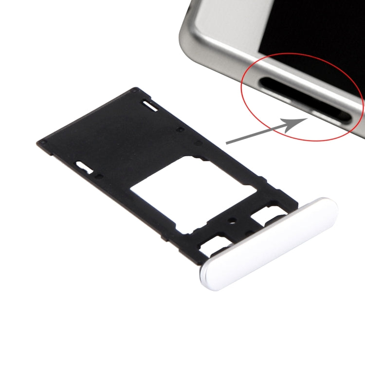 SIM Card Tray + Micro SD / SIM Card Tray + Card Slot Port Dust Plug for Sony Xperia X (Dual SIM Version)(White) by buy2fix