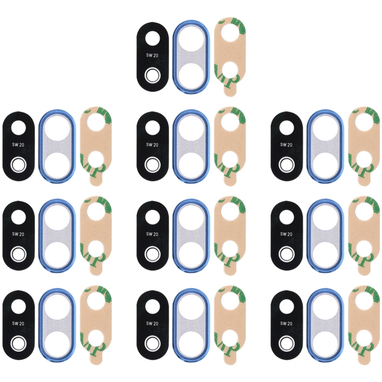 For Huawei P20 Lite 10pcs Back Camera Bezel with Lens Cover & Adhesive (Blue) - Camera Series by buy2fix | Online Shopping UK | buy2fix