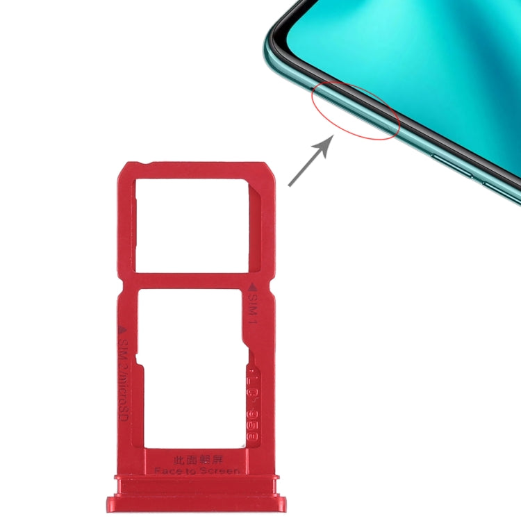 For OPPO R15 SIM Card Tray + SIM Card Tray / Micro SD Card Tray (Red) by buy2fix
