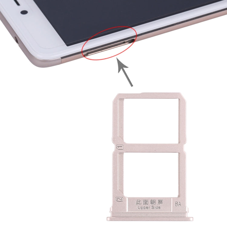 For Vivo X9 2 x SIM Card Tray (Gold) - Card Tray by buy2fix | Online Shopping UK | buy2fix