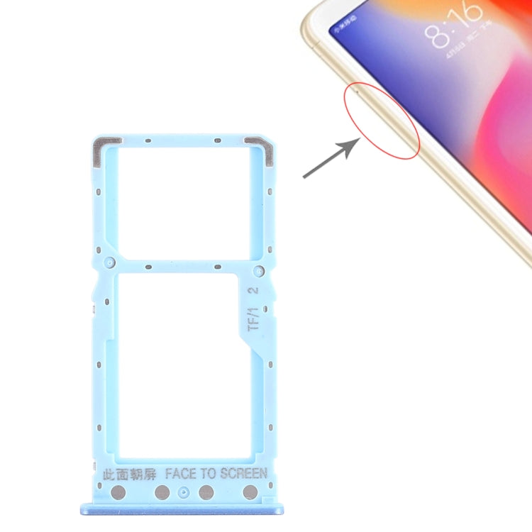 SIM Card Tray + SIM Card Tray / Micro SD Card Tray for Xiaomi Redmi 6 / Redmi 6A(Blue) by buy2fix