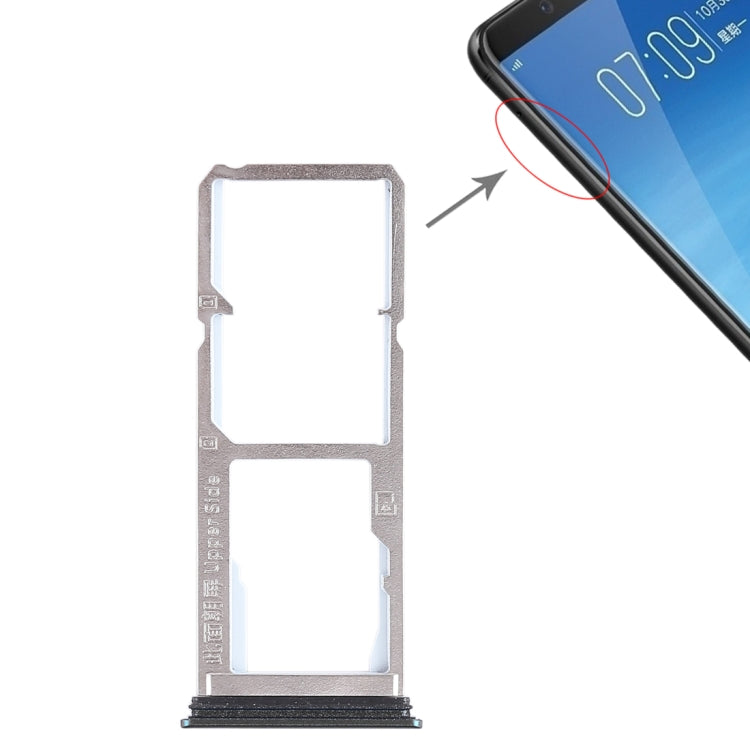 For Vivo Y75 2 x SIM Card Tray + Micro SD Card Tray (Black) - Card Tray by buy2fix | Online Shopping UK | buy2fix