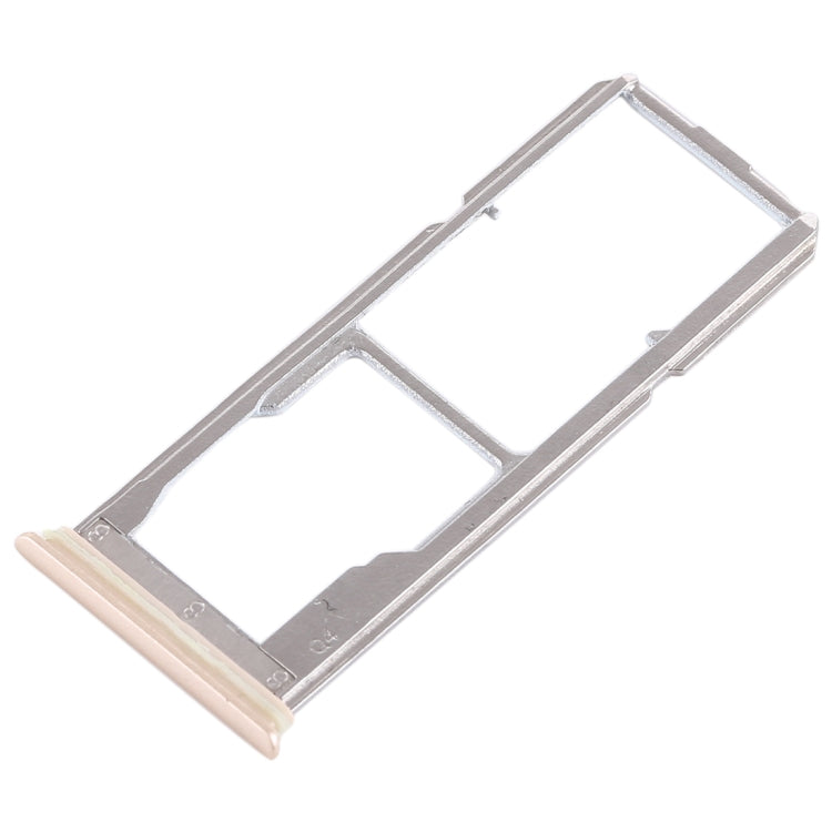 For Vivo Y75 2 x SIM Card Tray + Micro SD Card Tray (Gold) - Card Tray by buy2fix | Online Shopping UK | buy2fix