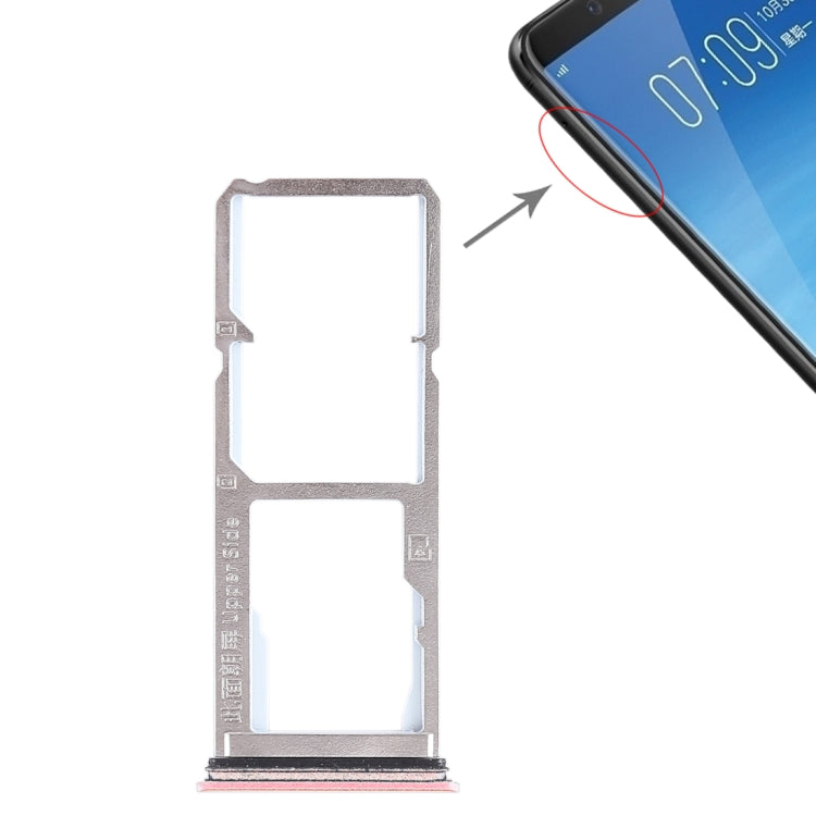 For Vivo Y75 2 x SIM Card Tray + Micro SD Card Tray (Rose Gold) - Card Tray by buy2fix | Online Shopping UK | buy2fix
