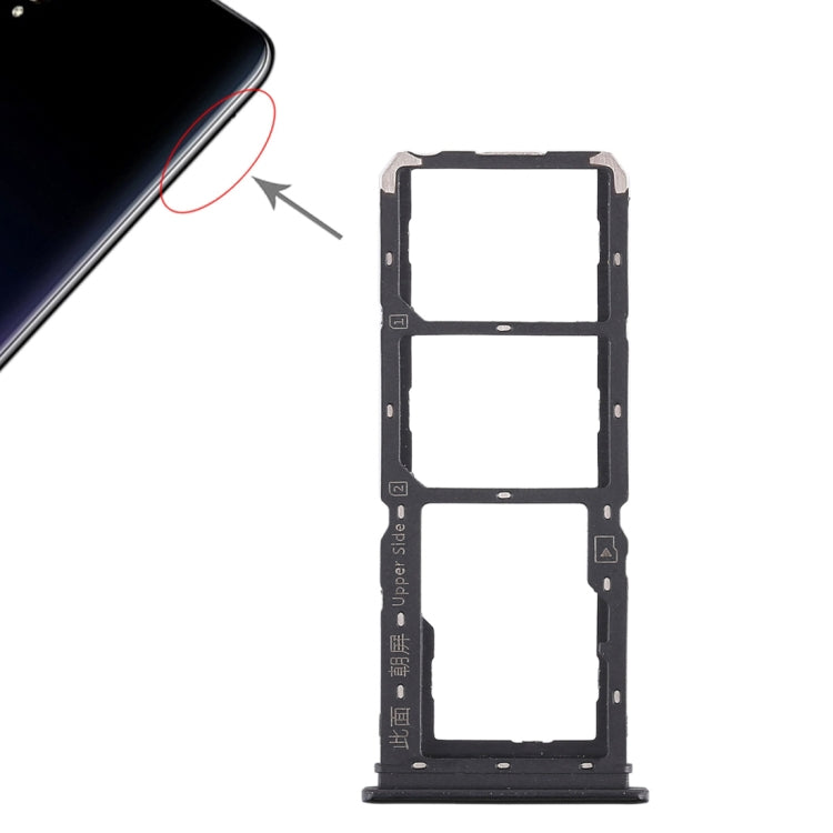 For Vivo Y97 2 x SIM Card Tray + Micro SD Card Tray (Black) - Card Tray by buy2fix | Online Shopping UK | buy2fix