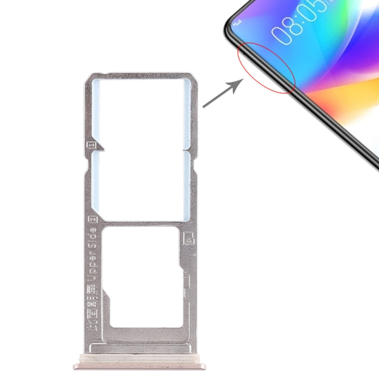 For Vivo Y85 / Z1 / Z1i / V9 Youth / V9 2 x SIM Card Tray + Micro SD Card Tray (Gold) by buy2fix