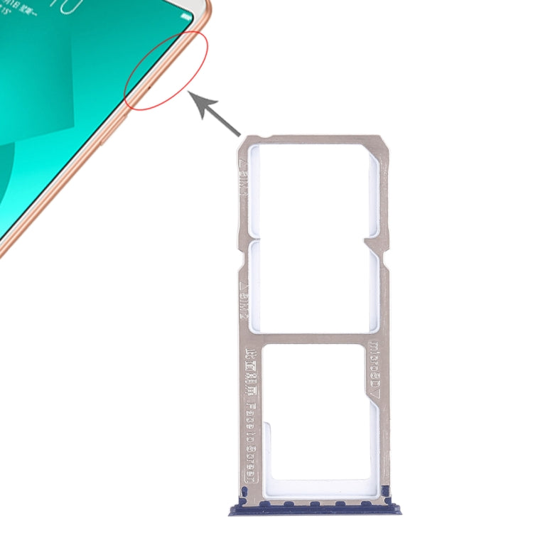 For OPPO A83 2 x SIM Card Tray + Micro SD Card Tray (Blue) by buy2fix