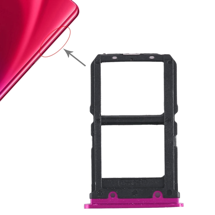 For Vivo X23 2 x SIM Card Tray (Rose Red) by buy2fix