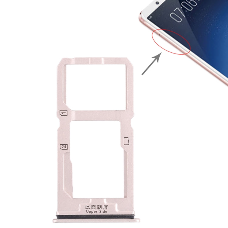 For Vivo X20 SIM Card Tray + SIM Card Tray / Micro SD Card Tray (Gold) by buy2fix