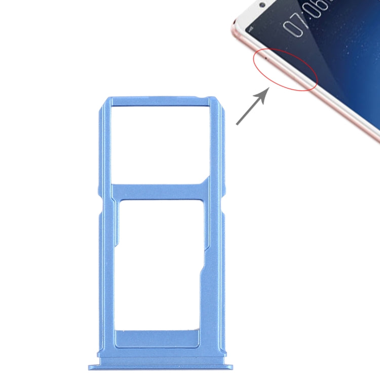 For Vivo X20 SIM Card Tray + SIM Card Tray / Micro SD Card Tray (Blue) - Card Tray by buy2fix | Online Shopping UK | buy2fix