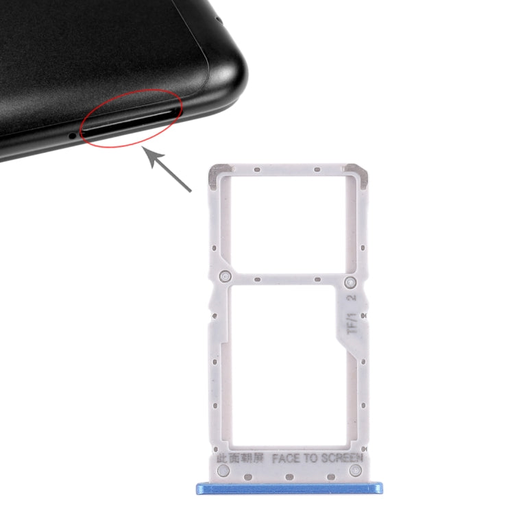 SIM Card Tray + SIM Card Tray / Micro SD Card Tray for Xiaomi Redmi Note 6 Pro (Blue) by buy2fix