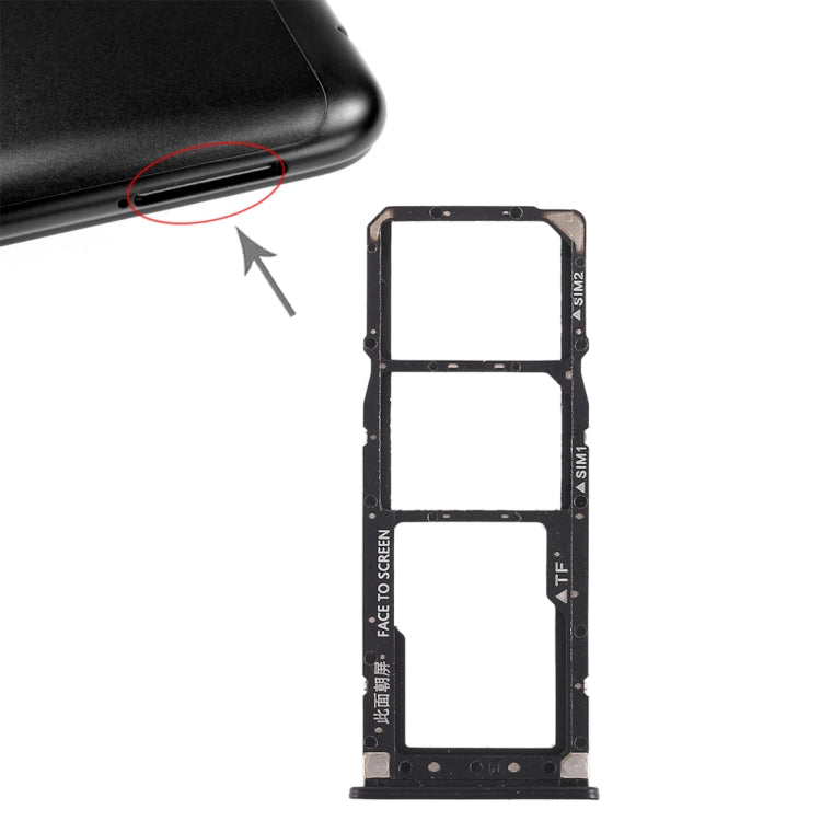 2 x SIM Card Tray + Micro SD Card Tray for Xiaomi Redmi 6 Pro(Black) by buy2fix