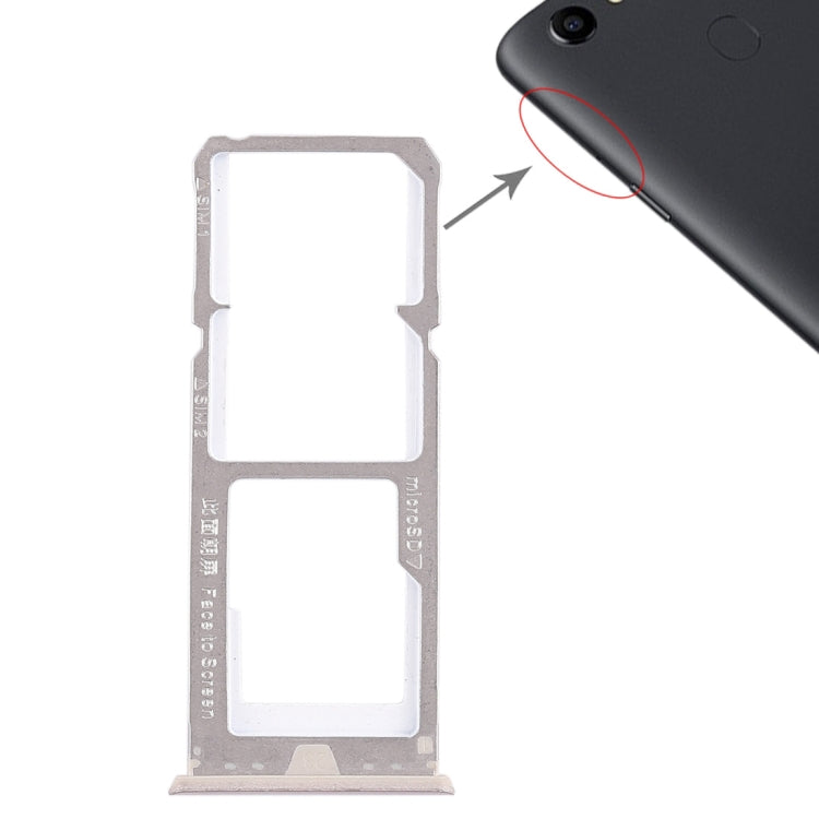 For OPPO A73 / F5 2 x SIM Card Tray + Micro SD Card Tray (Gold) by buy2fix