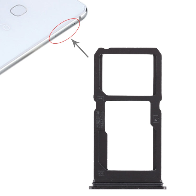 For Vivo X21i SIM Card Tray + SIM Card Tray / Micro SD Card Tray (Black) by buy2fix
