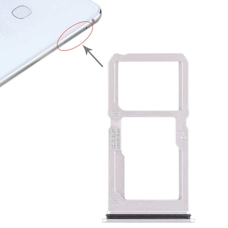 For Vivo X21i SIM Card Tray + SIM Card Tray / Micro SD Card Tray (Silver) by buy2fix