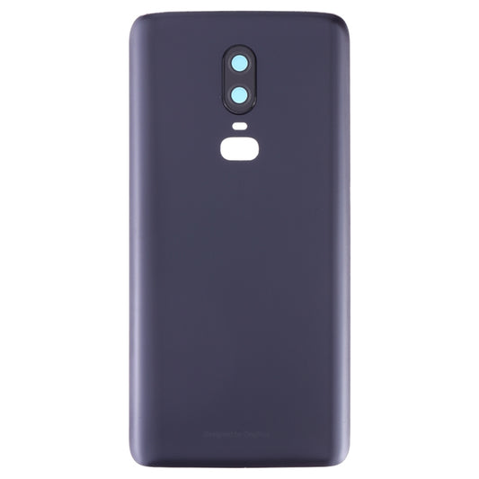 For OnePlus 6 Frosted Battery Back Cover with Camera Lens (Black) - Back Cover by buy2fix | Online Shopping UK | buy2fix