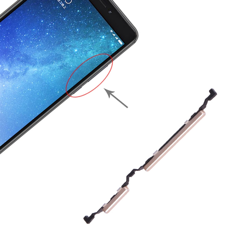 Power Button and Volume Control Button for Xiaomi Max 2(Gold) by buy2fix