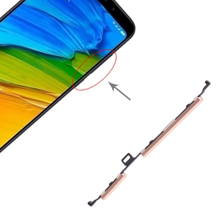 Power Button and Volume Control Button for Xiaomi Redmi 5 Plus(Gold) by buy2fix