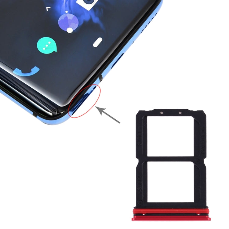 For OnePlus 7 SIM Card Tray + SIM Card Tray (Red) - Card Tray by buy2fix | Online Shopping UK | buy2fix