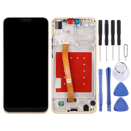 LCD Screen and Digitizer Full Assembly with Frame for Huawei P20 Lite / Nova 3e(Gold) by buy2fix
