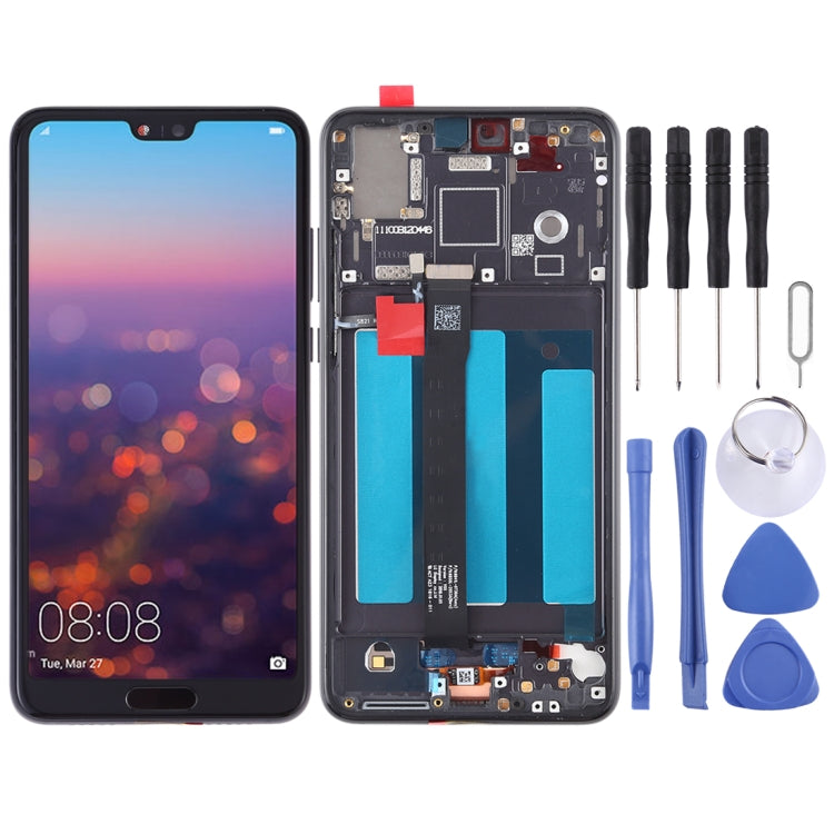 OEM LCD Screen for Huawei P20 Digitizer Full Assembly with Frame (Black) - LCD Screen by buy2fix | Online Shopping UK | buy2fix