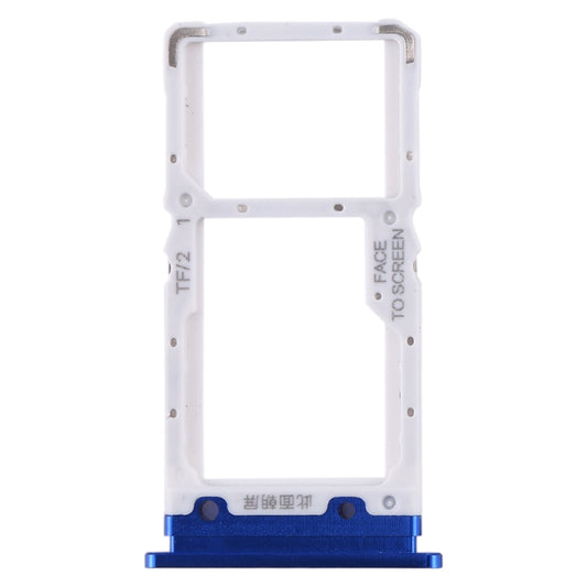 SIM Card Tray + SIM Card Tray / Micro SD Card Tray for Xiaomi Mi CC9 (Blue) - Card Tray by buy2fix | Online Shopping UK | buy2fix
