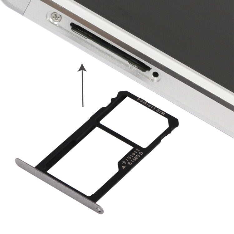 For Huawei Honor 7 Nano SIM Card Tray + Nano SIM / Micro SD Card Tray(Grey) by buy2fix