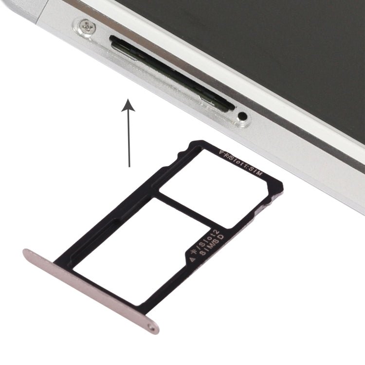 For Huawei Honor 7 Nano SIM Card Tray + Nano SIM / Micro SD Card Tray (Gold) - Card Tray by buy2fix | Online Shopping UK | buy2fix