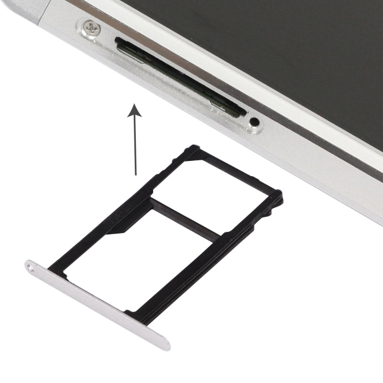 For Huawei Honor 7 Nano SIM Card Tray + Nano SIM / Micro SD Card Tray (Silver) - Card Tray by buy2fix | Online Shopping UK | buy2fix