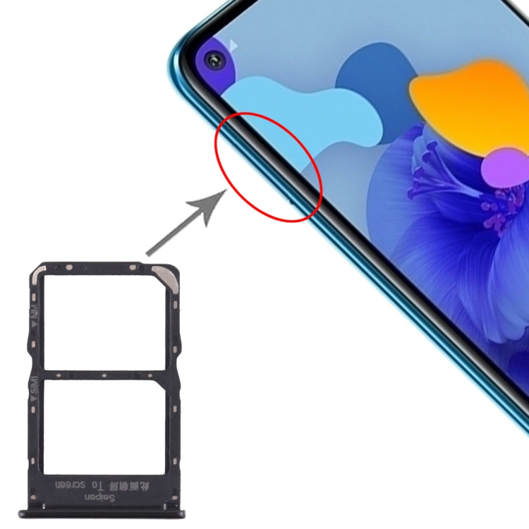 SIM Card Tray + NM Card Tray for Huawei Mate 30 Lite (Black) by buy2fix