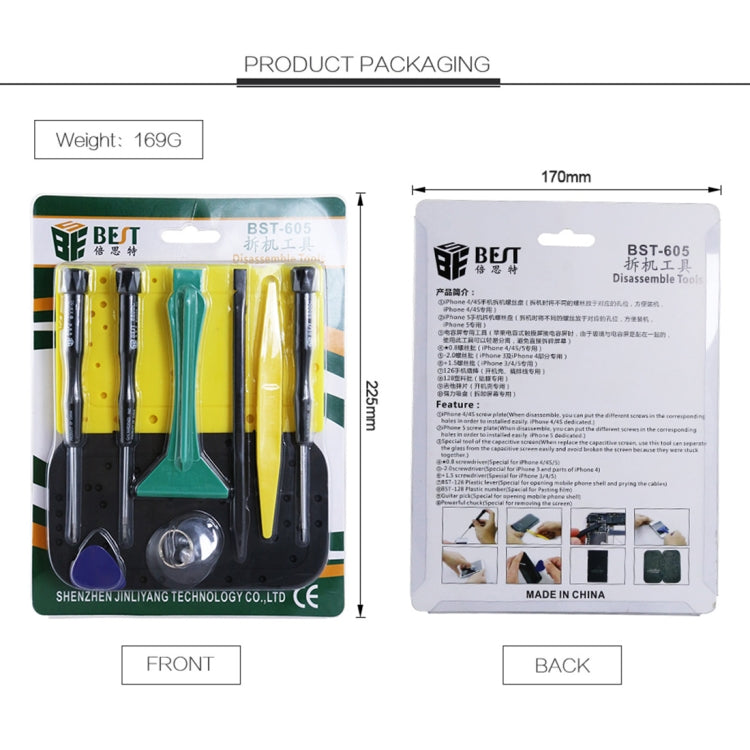10 in 1 BEST BST-605 Tool Kit Disassemble Opening Tools For iPhone 3 / 4 / 4S / 5 by BEST