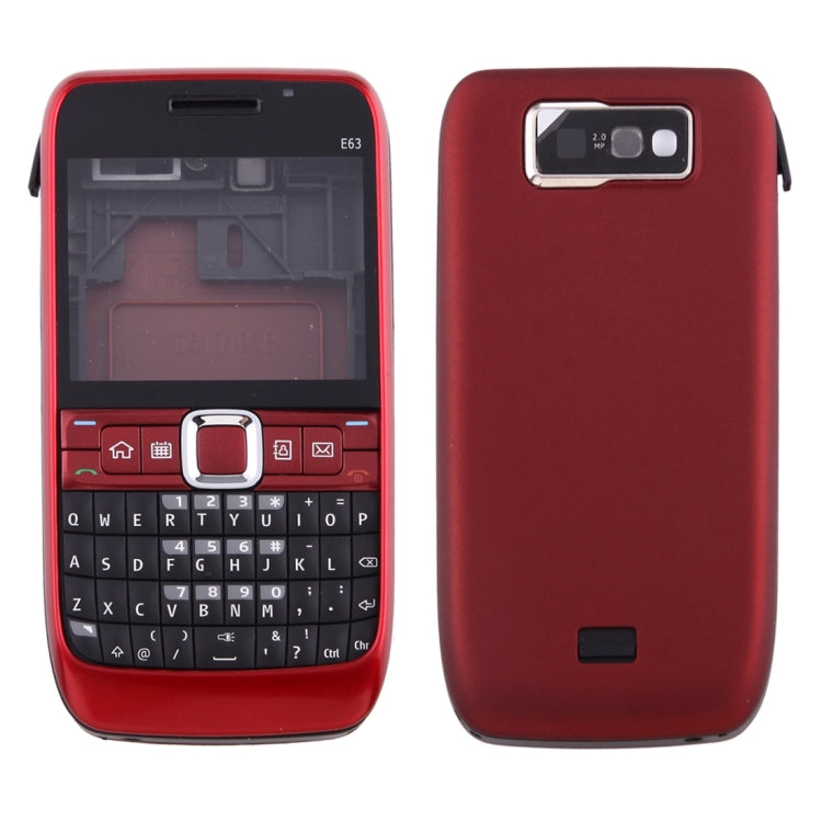 Full Housing Cover (Front Cover + Middle Frame Bezel + Battery Back Cover + Keyboard) for Nokia E63(Red) - Full Housing Cover by buy2fix | Online Shopping UK | buy2fix