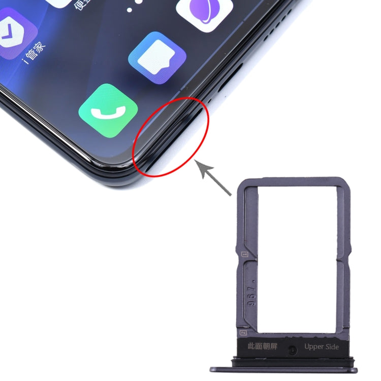 For vivo S5 SIM Card Tray + SIM Card Tray (Black) - Card Tray by buy2fix | Online Shopping UK | buy2fix