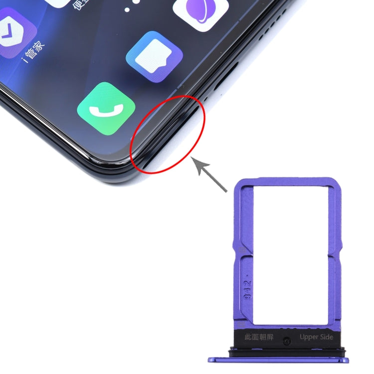 For vivo S5 SIM Card Tray + SIM Card Tray (Blue) - Card Tray by buy2fix | Online Shopping UK | buy2fix
